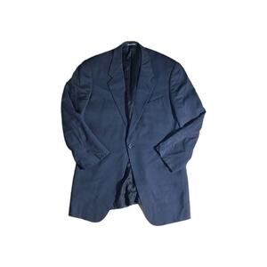 Giorgio Armani Mens Wool Long Sleeve Button Notched Collar Blazer Black Size 44